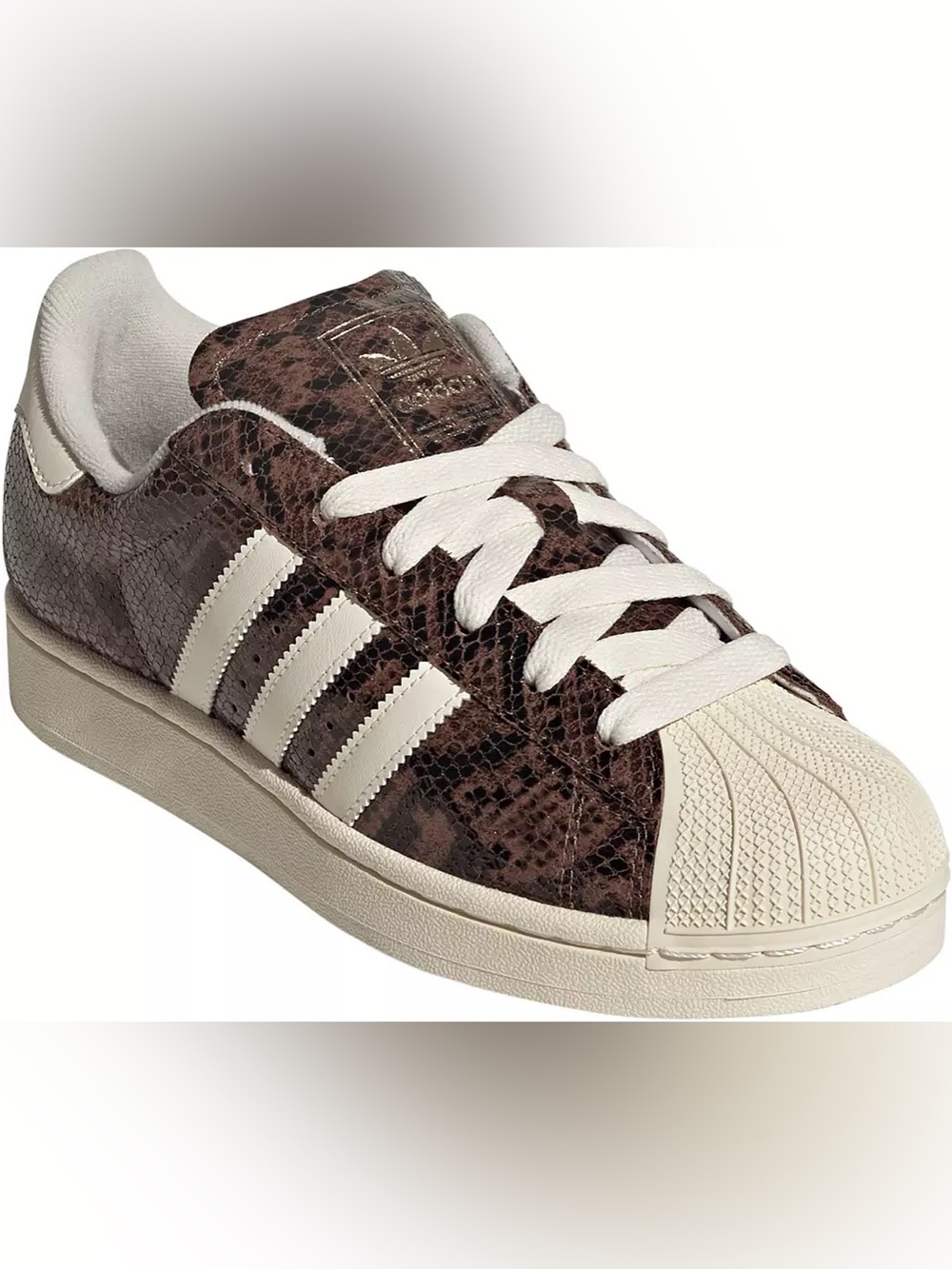 🆕 adidas Superstar II Snake Print Sneakers Women’s 7.5 Brown Cream NWT - Picture 3 of 8
